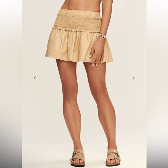 SER.O.YA BRUNA SMOCKED WAIST MINI SKIRT XS - Picture 3 of 7